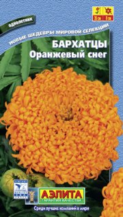 цветы Бархатцы Оранжевый снег АЭЛИТА