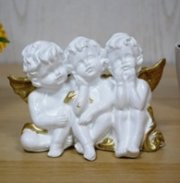 Ангел малый Тройняшки Белый/золото