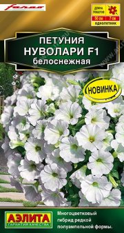 цветы Петуния Нуволари F1 белоснежная полуампельная АЭЛИТА